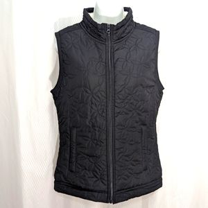 Alps Zip-Front Quilted Polyester Vest, Black/White, Size S